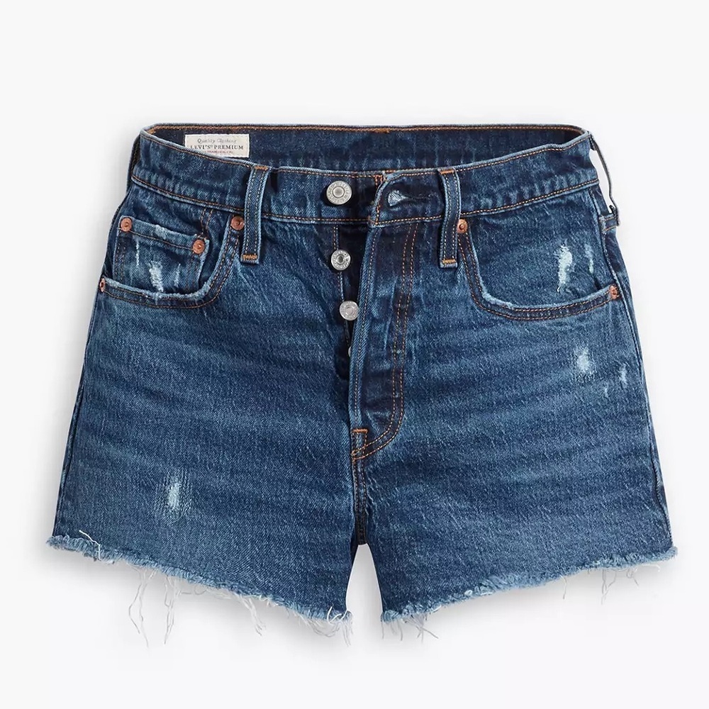 Levi’s 501 high-rise frayed cutoff jean shorts - size 29 - Picture 3 of 8